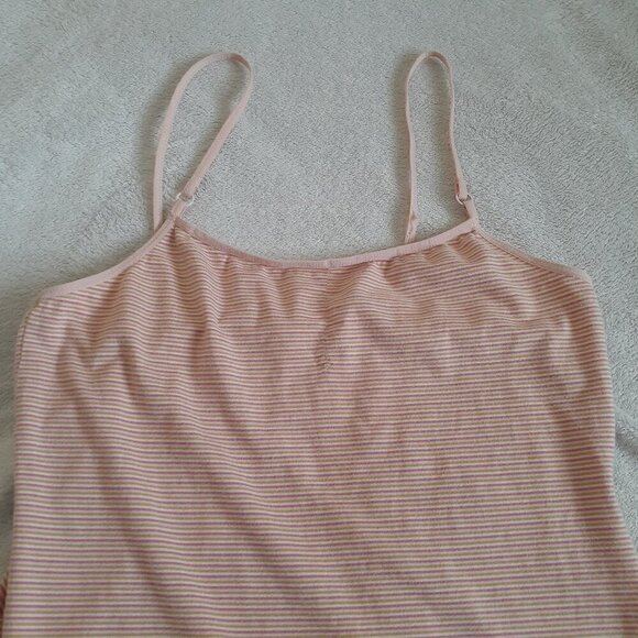 GAP Body Women's Small Vintage Y2K Pink White Stripe Spaghetti Strap Cami Dress - Picture 5 of 16